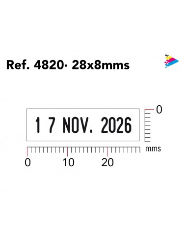 Trodat Printy 4810 Fechador automático 4mm ejemplo