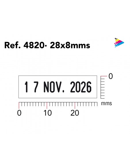 Trodat Printy 4810 Fechador automático 4mm ejemplo