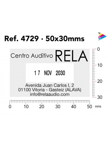 Fechador Trodat Printy 4729. Ejemplo. ArteSello