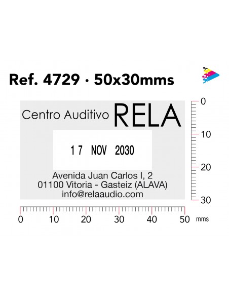 Fechador Trodat Printy 4729. Ejemplo. ArteSello