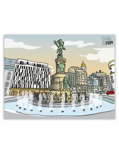 Lamina ZaragozaPop. Zaragoza es Nueva York. Plaza España.