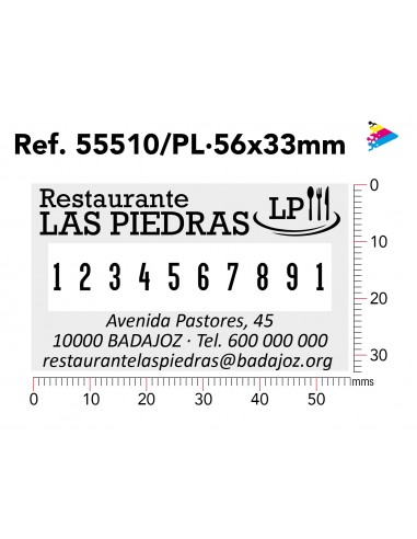 Trodat profesional 55510 Numerador con placa 56x33 mm ejemplo