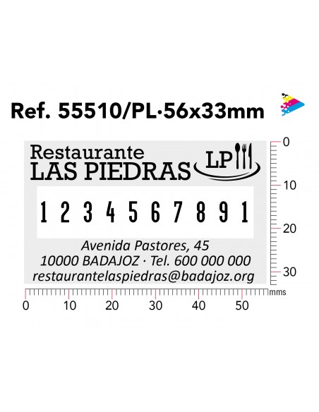 Trodat profesional 55510 Numerador con placa 56x33 mm ejemplo