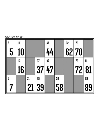 Cartones de bingo originales