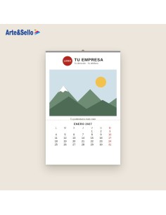 Calendario de faldilla 2027 personalizado · 33,5 cm