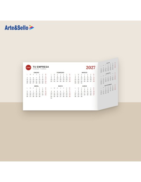 Calendario triangular de sobremesa 2027 · troquelado