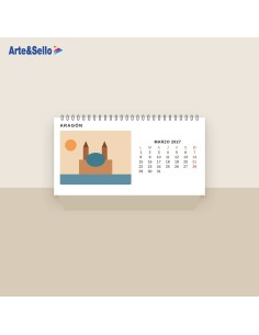 Calendario de sobremesa 2027 · Aragón, animales, arte